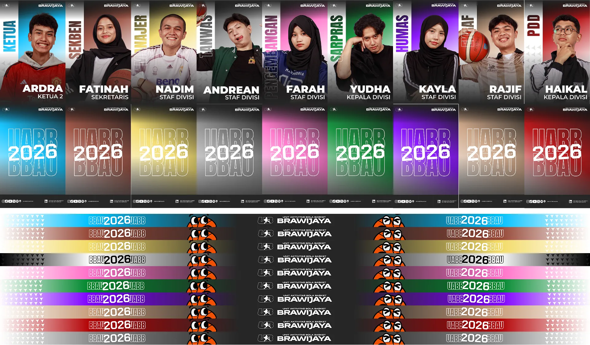 Desain ID card dan lanyard pengurus UABB 2026