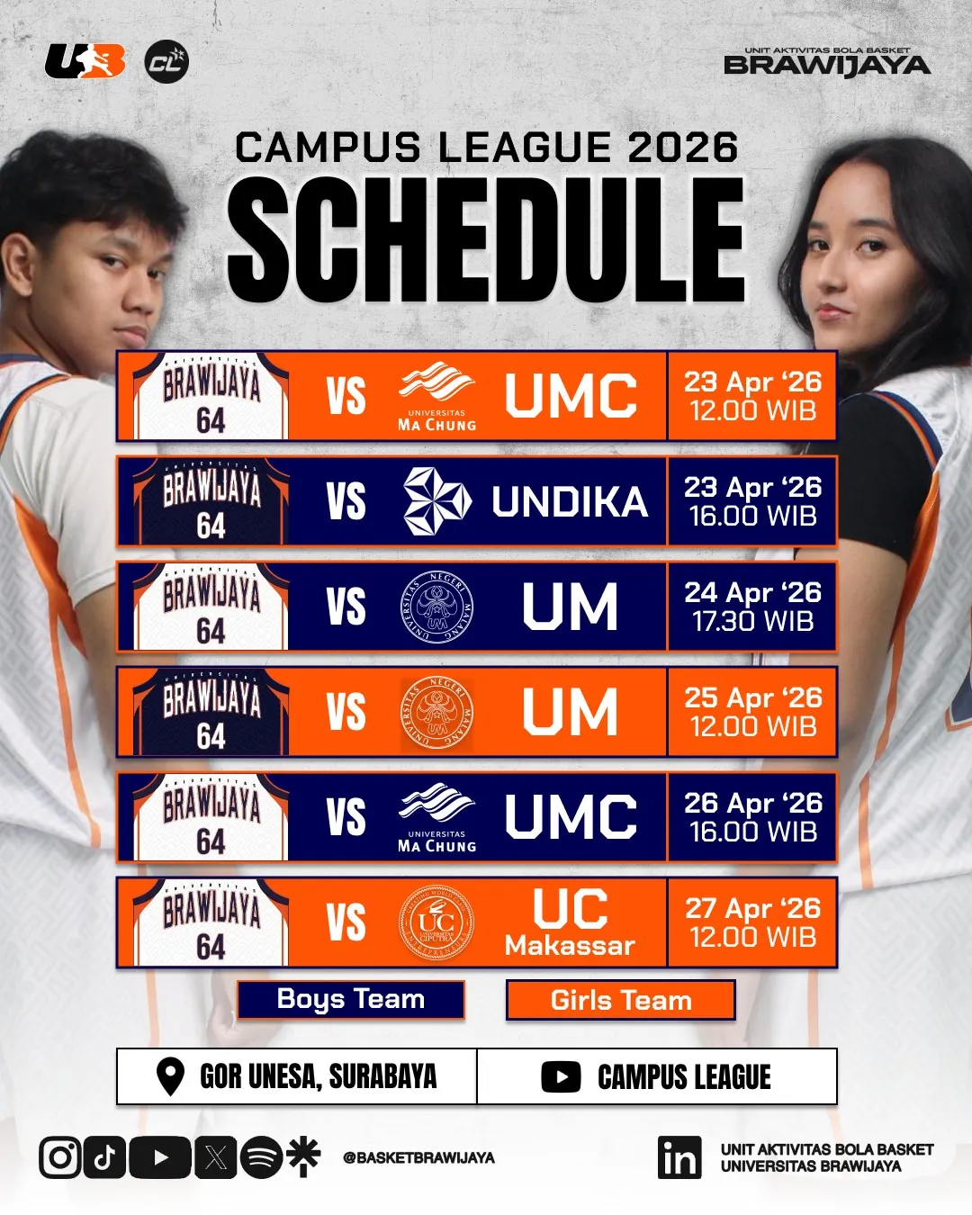 Jadwal pertandingan Campus League 2026